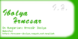 ibolya hrncsar business card