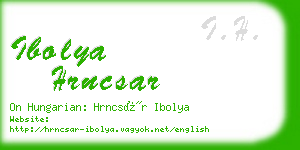 ibolya hrncsar business card